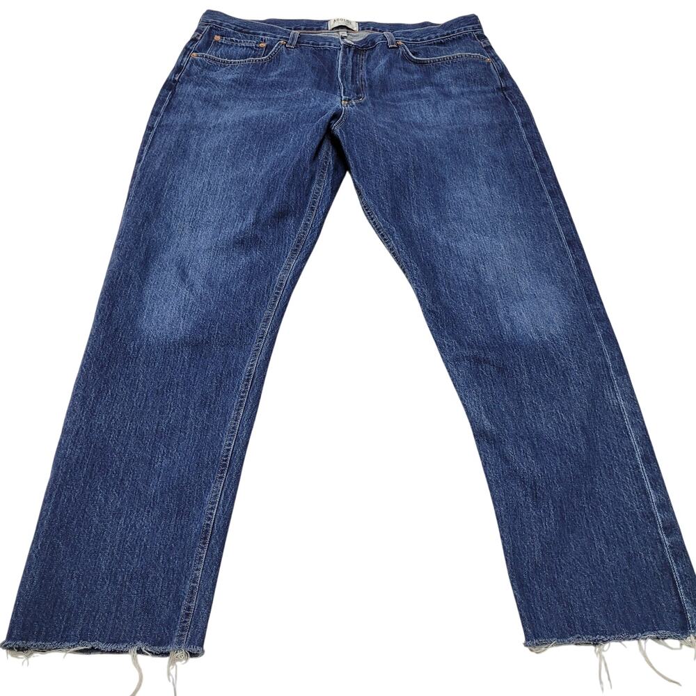 Agolde Hero cut off tapered slim jeans dark wash retro